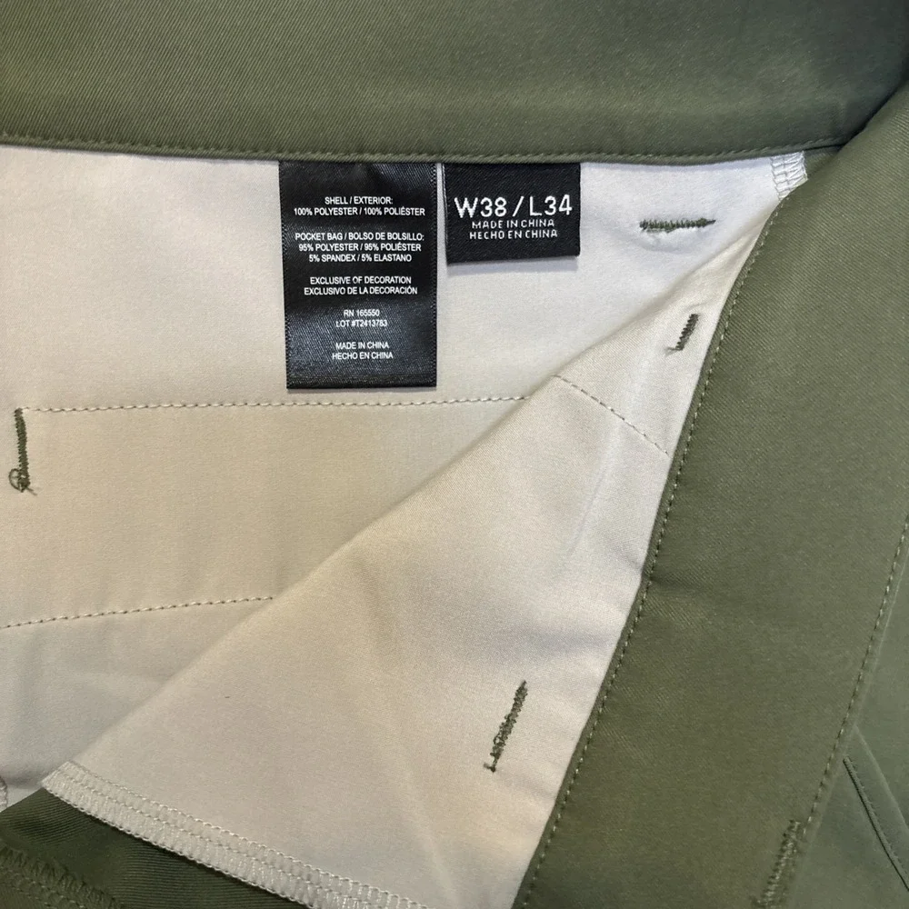 32 Degrees Cool Mens Stretch Performance 5‎ Pocket 38x34 (37x34) Green